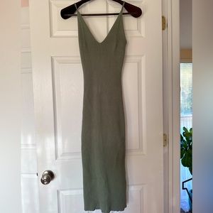 Princess Polly Sage Green Midi Sweater Dress Size L/XL
